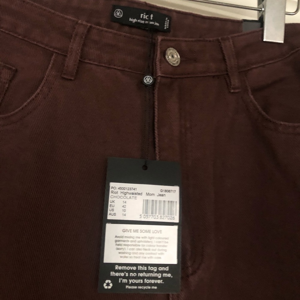▪️sold▪️missguided mom jeans brown high waisted - Picture 6 of 8